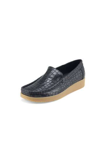Elin Loafer Pull Up Leather - Black-  NATURE FOOTWEAR