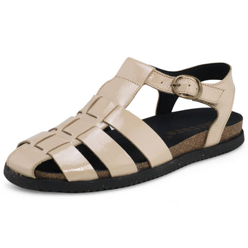 Malene Sandal Leather - Cream - Nature Footwear