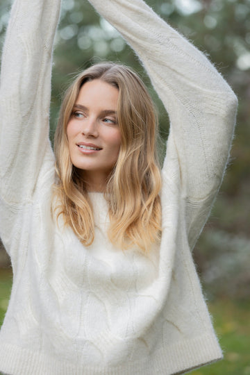 Michaela Knit - Cream - BLUE