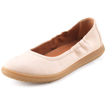 Marie Ballerina Nubuck - Cream NATURE FOOTWEAR