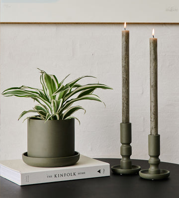 ANNA potte m/skål - Burnt Olive - Lübech Living