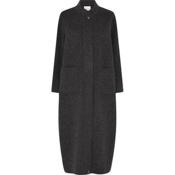 Chicago pure wool long coat - Chocolate Torte melange - FRAU