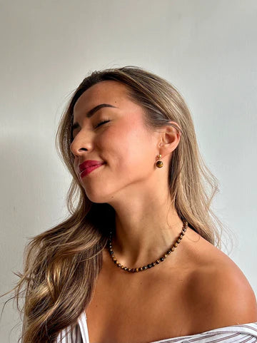 Krystal halskæde - Tiger Eye - Soï