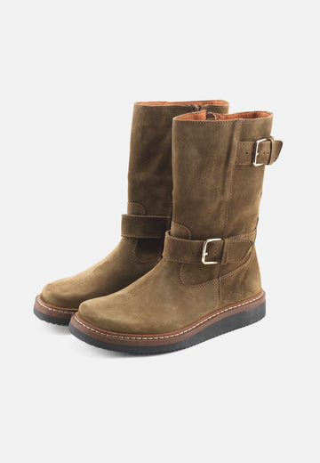 Fenja Støvle Luxe Suede - Olive - Nature Footwear