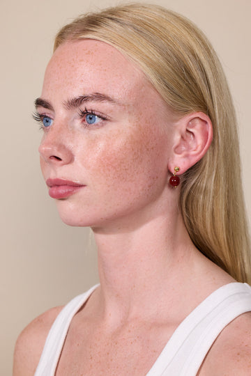 Krystal øreringe - Nora Rød Jade - Soï