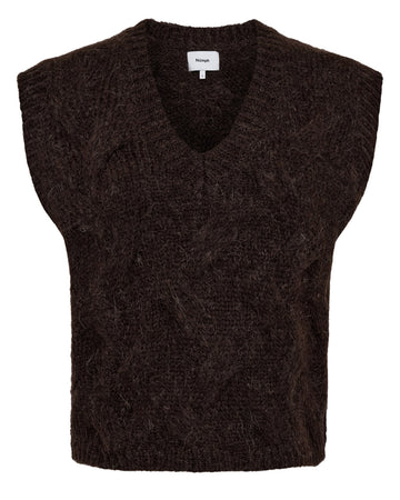 NUALMAS KNITTED VEST - Black Coffee - NÜMPH