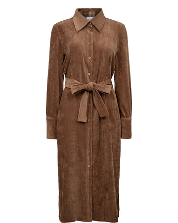 NUCELISE SHIRT DRESS - Deep Taupe - NÜMPH