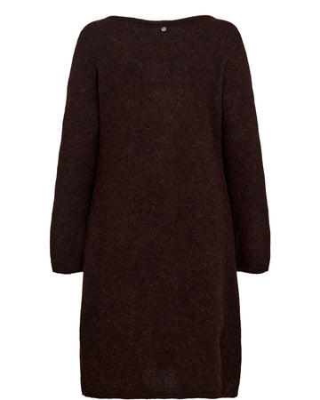 NURIETTE BOATNECK DRESS - Black Coffee - Nümph