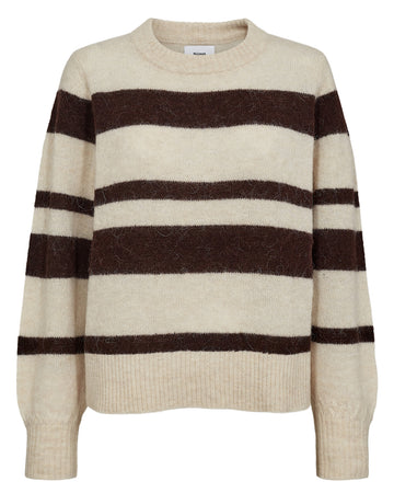 NURIETTE WIDE STRIPE PULLOVER - Black Coffee - Nümph