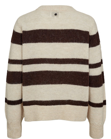 NURIETTE WIDE STRIPE PULLOVER - Black Coffee - Nümph