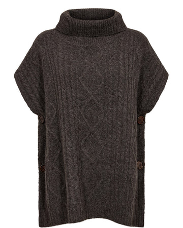 NUJOLINE PONCHO - Black  Coffee - NÜMPH