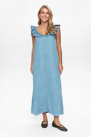 NUELIDA DRESS - Light Blue Denim - NÜMPH