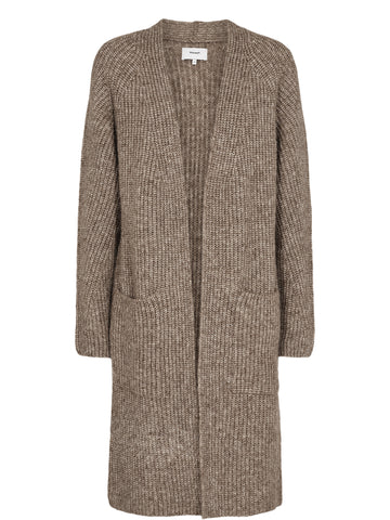NUZINDI LONG CARDIGAN - Fossil Melange - Nümph