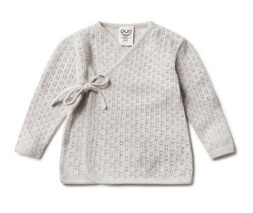 Baby slå-om strik. trøje - Puri Organic