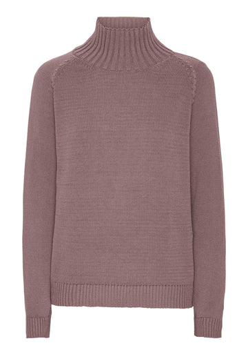 Vera strikbluse - Muskat-brun - GROBUND