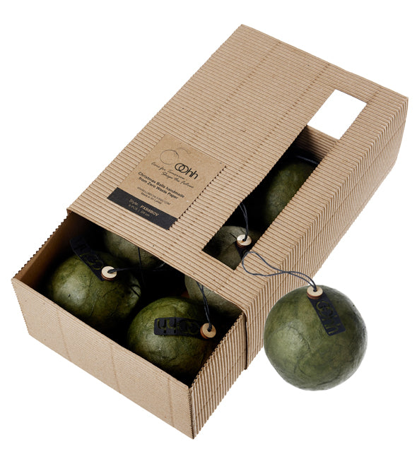 Julekugler box m/6 stk - burnt olive - Lübech Living