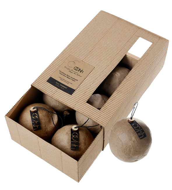 Julekugler box m/6 stk - natural - Lübech Living