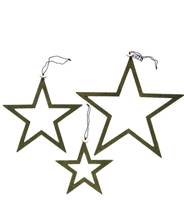WOODz Christmas stars - Burnt Olive -  H16/H20/H24 cm - Lübech Living
